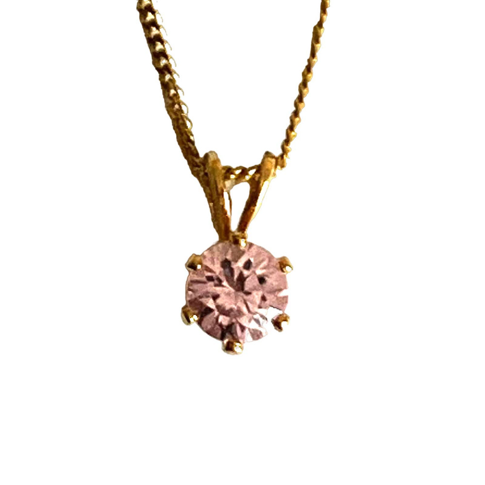 Givenchy Pink Crystal Pendant Necklace, Gold-tone